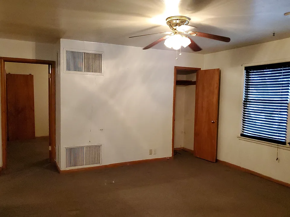 Living room has a closet