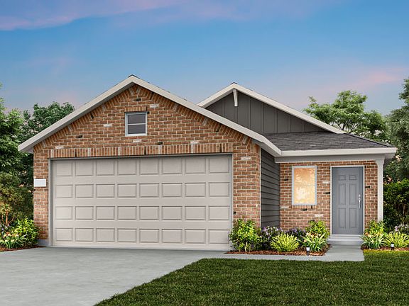 The Barton, a one-story home with 2-car garage, shown with home exterior LS103