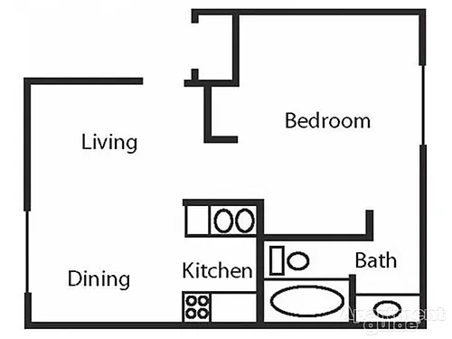 Floor plan 1 Bed 1 Bath