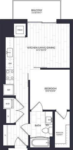 Floor plan 1 Bed/1 Bath-A1-4