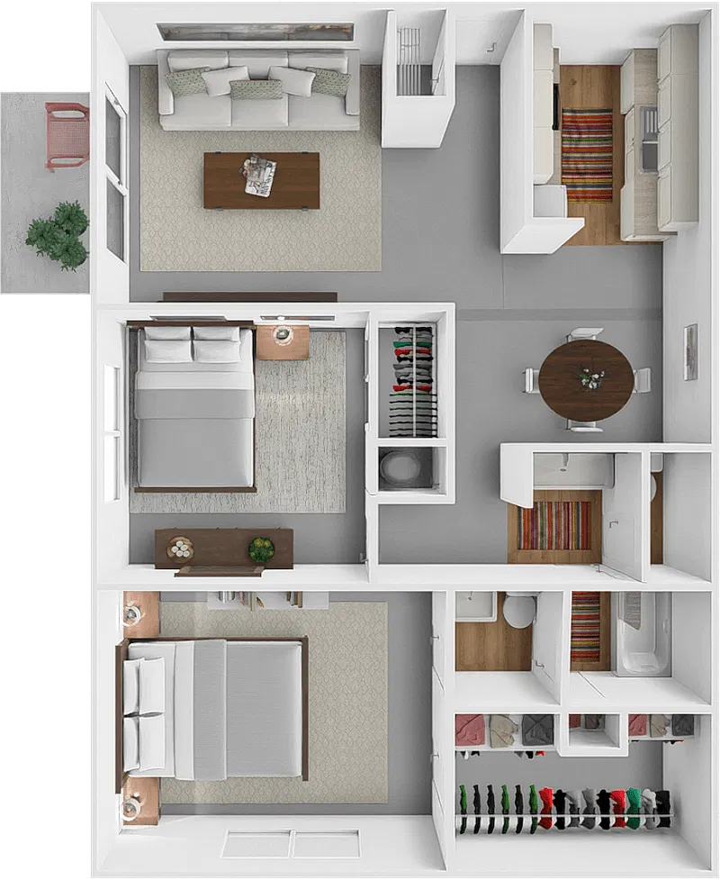 Floor plan 2 Bed 1.5 Bath