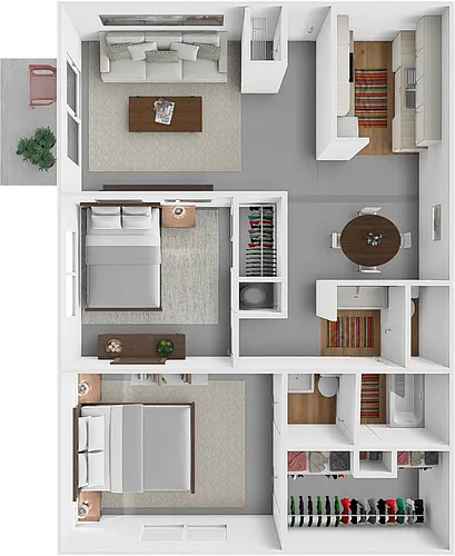 Floor plan 2 Bed 1.5 Bath
