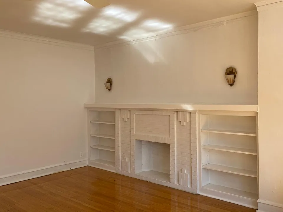 living room opens into bay area