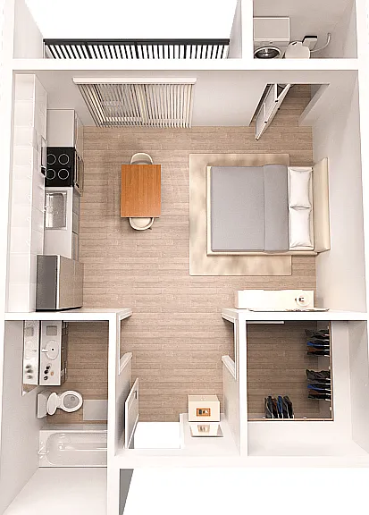 Flame - Studio Floorplan Flame - Studio Floorplan