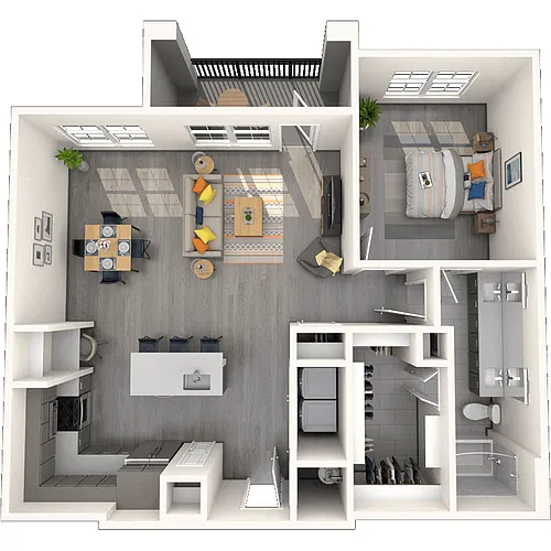 Floor plan A4 1X1 970 SF