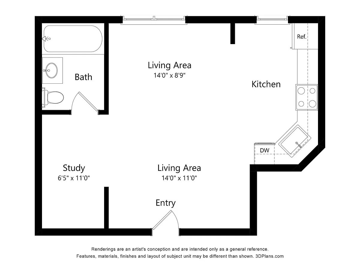 Floor plan Studio - B