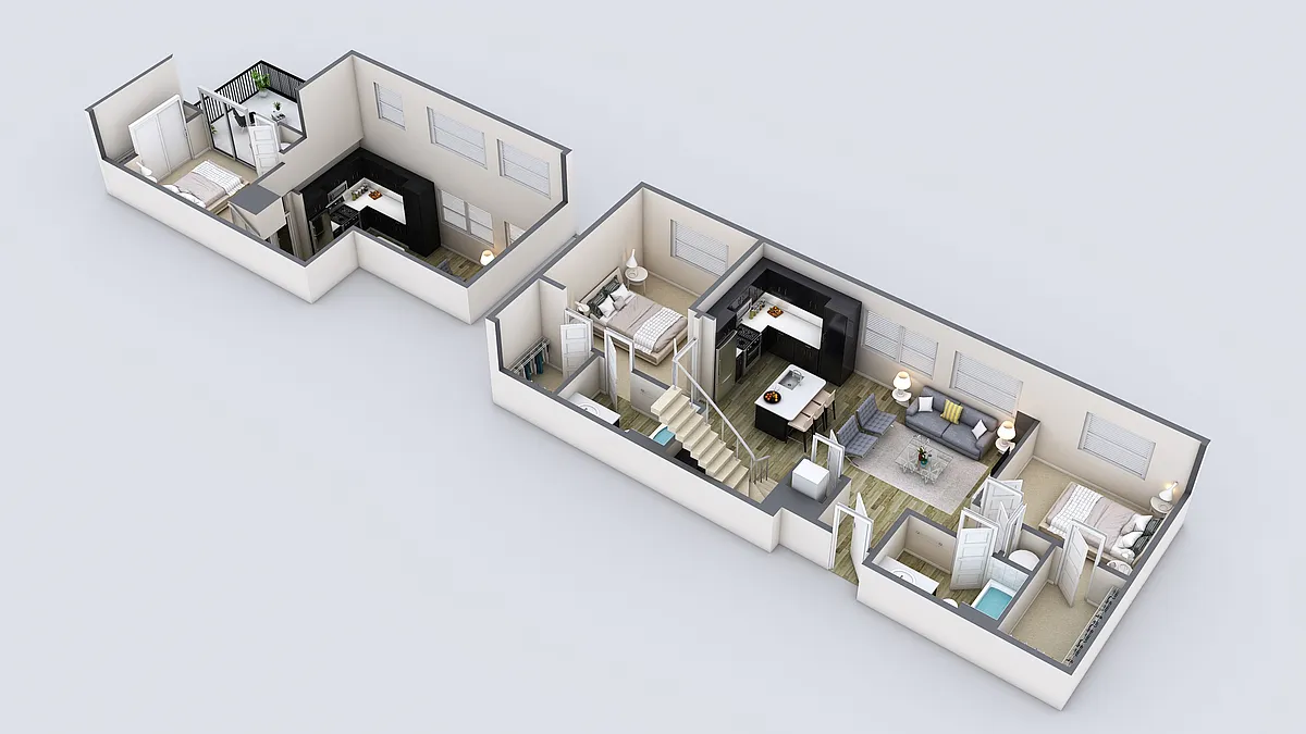 Floor plan Two-Bedroom Loft (B3L)