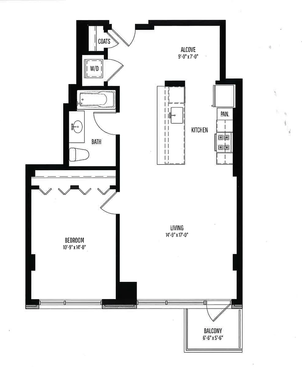 Floor plan 1 BR, 1 BTH