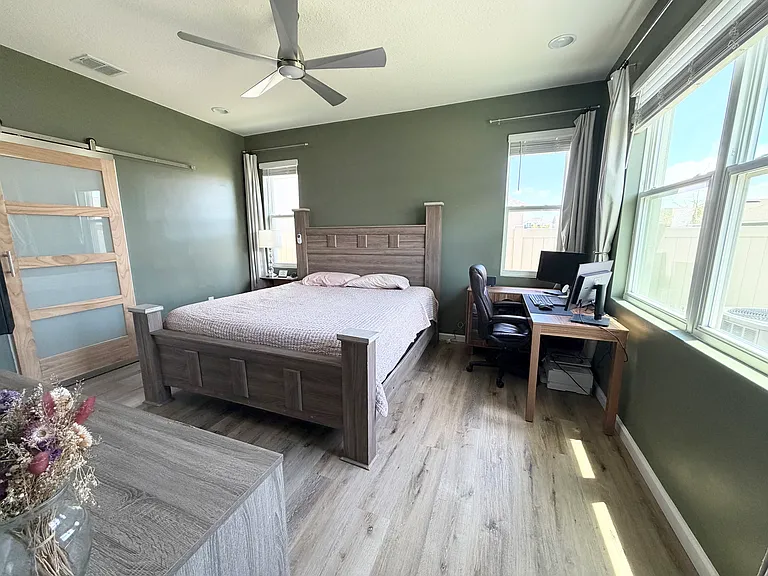 Master Bedroom w/barn door to bathroom