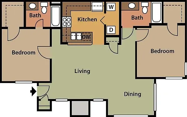 Floor plan 2 Bedroom Lounge