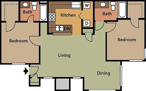 Floor plan 2 Bedroom Lounge