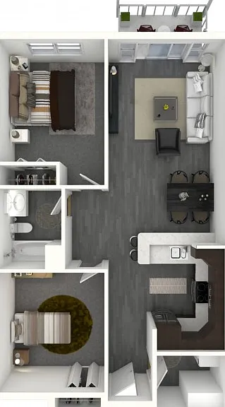Two Bedroom, One Bath Two Bedroom, One Bath