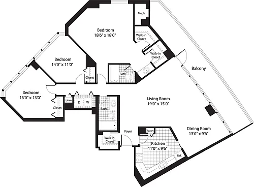 Floor plan 3+ Bedrooms A