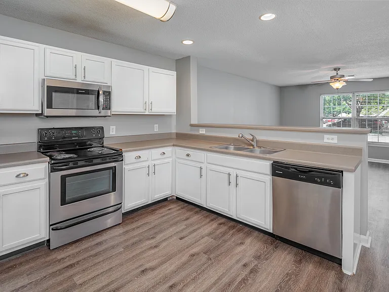 Kitchen with stainless appliances and ample counterspace