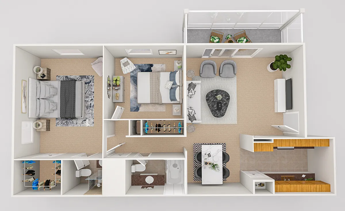 Floor plan 2 Bed 2 Bath