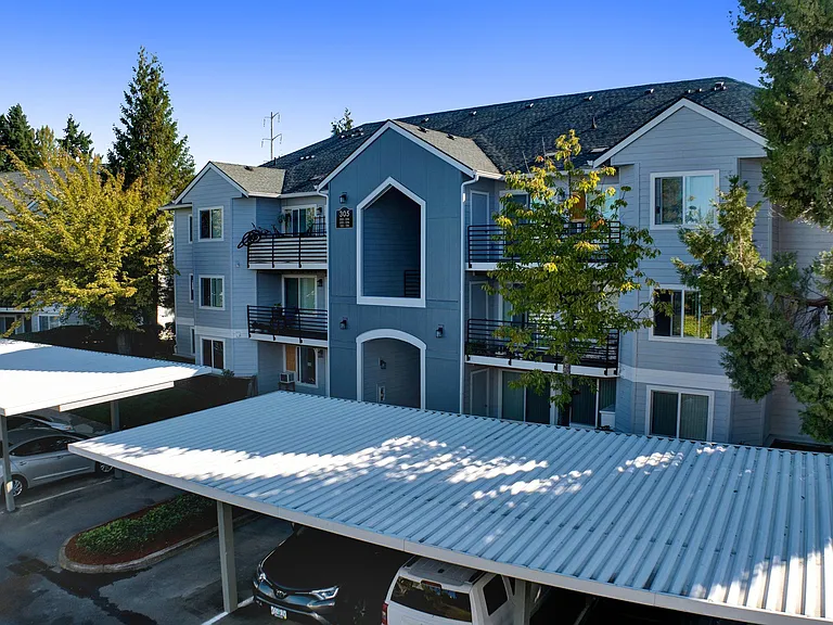side of exterior building. Aloha Oregon Quatama Village Apartments