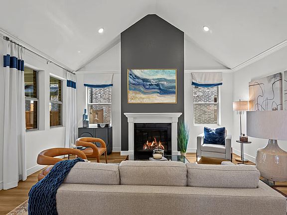 Great room with vaulted ceiling