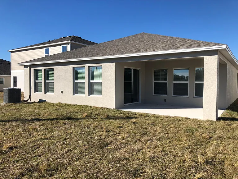 rear with covered porch