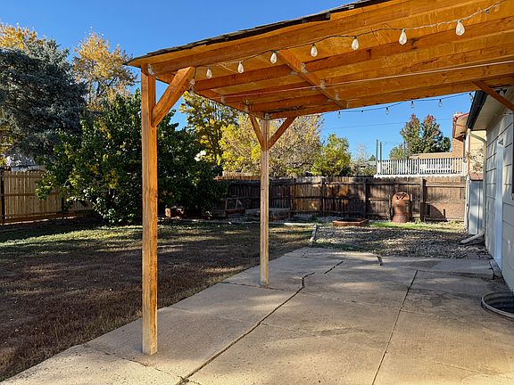 Backyard with patio and awning