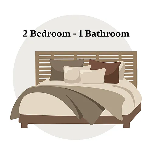 Floor plan 2 Bedroom, 1Bathroom