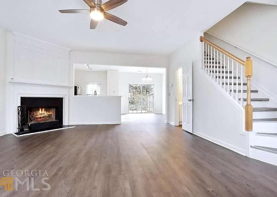 Open Floor plan with LVT- Hardwood flooring