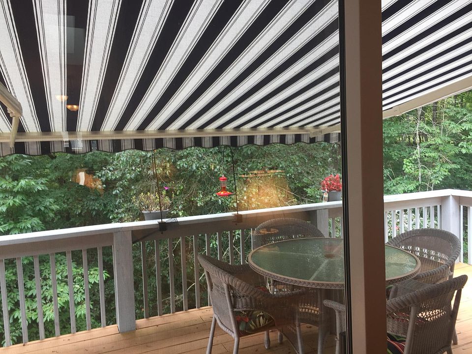 Deck with electric awning