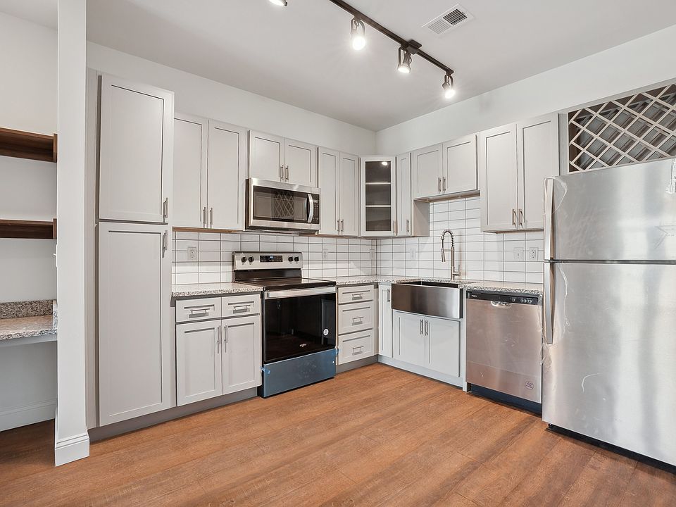 Modern kitchen with stainless steel appliances