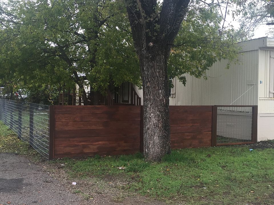 fenced front yard