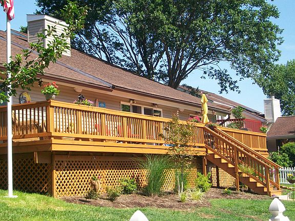 Deck overlooking waterfront
