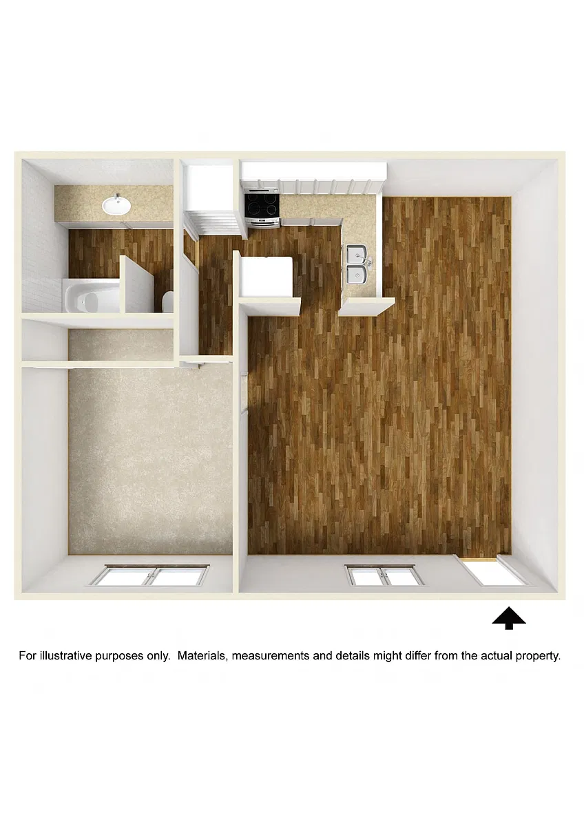 Floor plan 1 Bedrooms 1 Bathroom Plan C