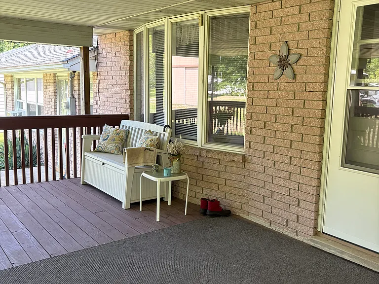 Covered deck in the backyard