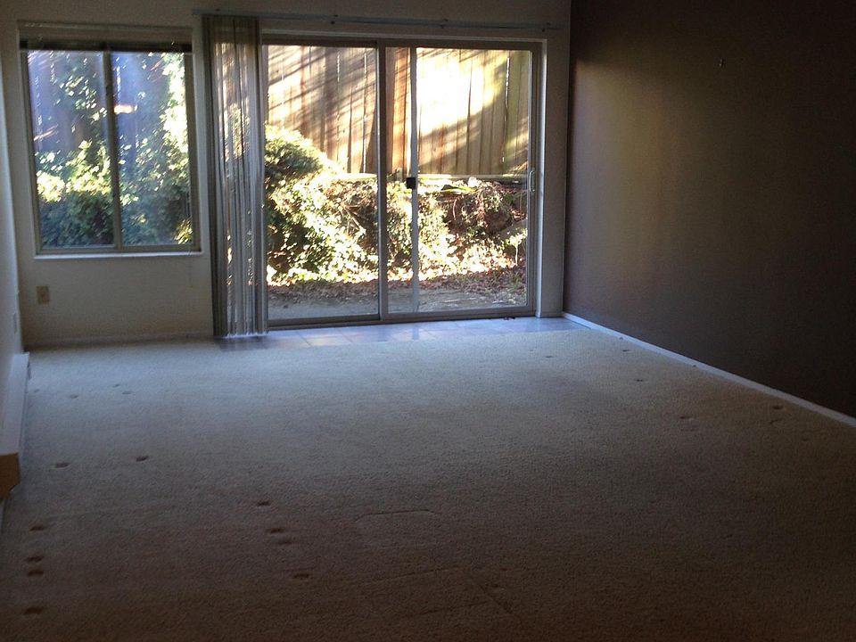 Living room with private patio area