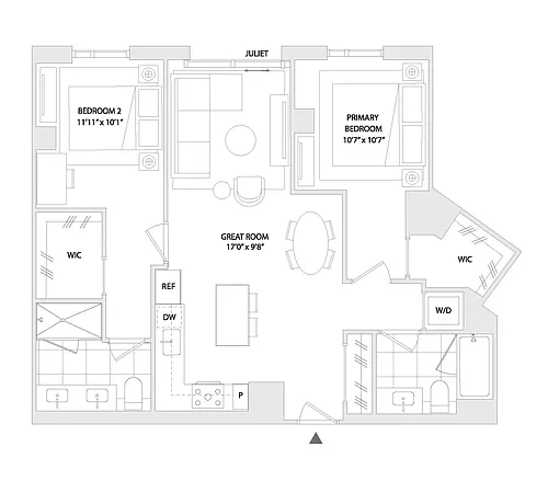 Floor plan 2 BED A4