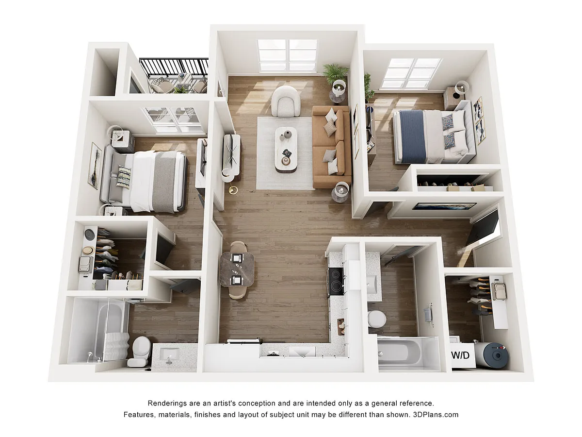 Floor plan Two-Bedroom 2B.1-1