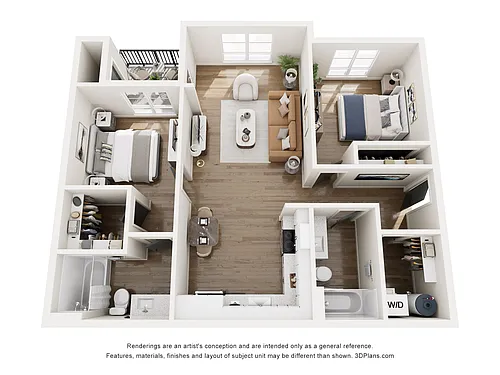 Floor plan Two-Bedroom 2B.1-1