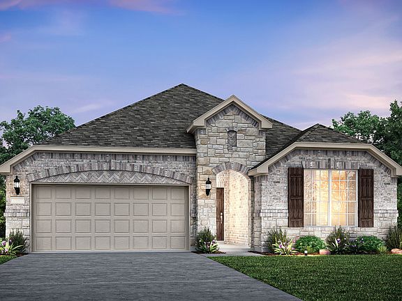 Exterior C, with stone accents and a 2-car garage with extra storage space