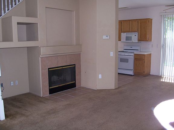 Living Room With Fireplace & Media Niche