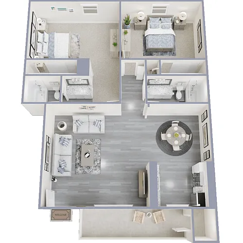 Floor plan Two Bedroom Standard