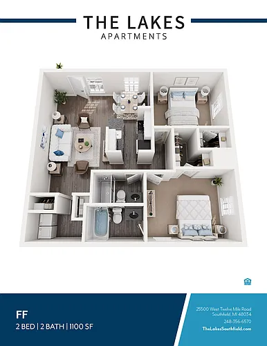 Floor plan 2 BEDROOM 2 BATH