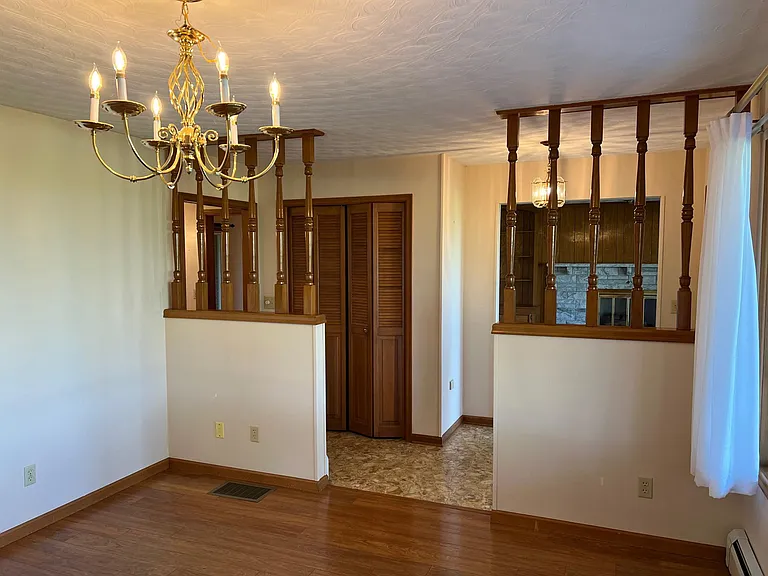 Dining Room looking into entry hall and living room