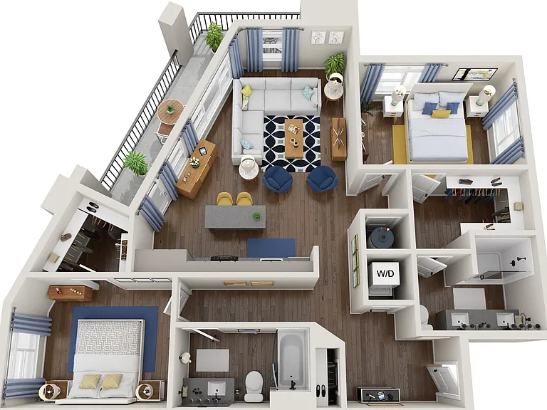 2C floor plan NoDa Wandry