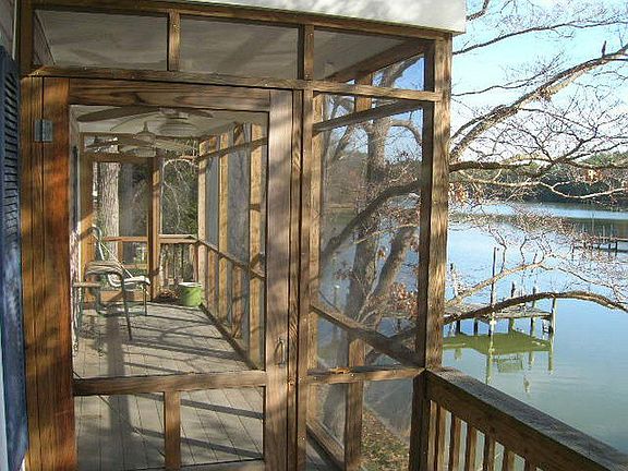 One of two screened porches