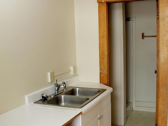 Kitchen into the bathroom