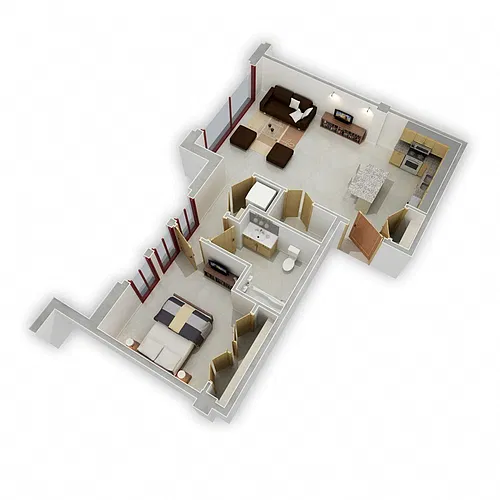 Floor plan One Bedroom E