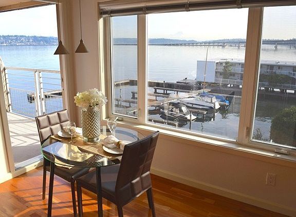 Full on Mt. Rainier and Lake Washington views.