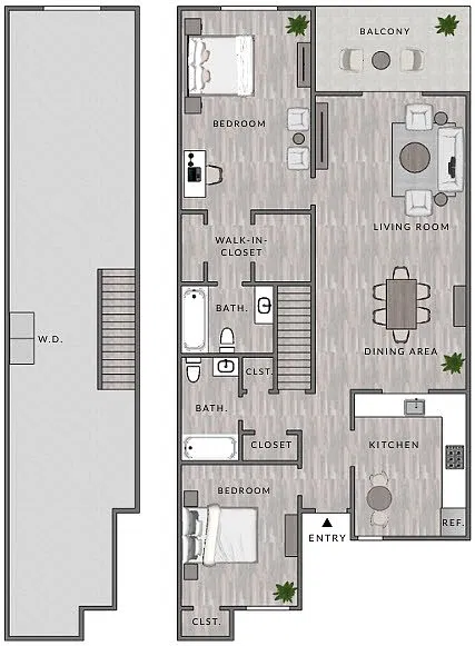 Floor plan B1 - 2X2