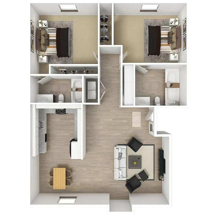 Floor plan 2 Bed 2 Bath A