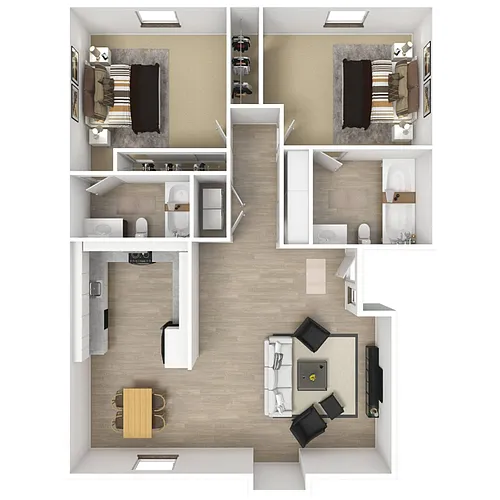 Floor plan 2 Bed 2 Bath A