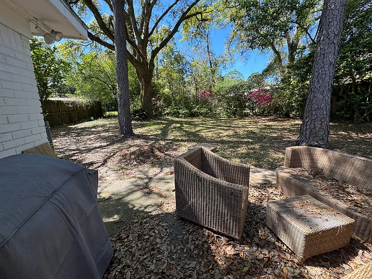 Large fenced in backyard