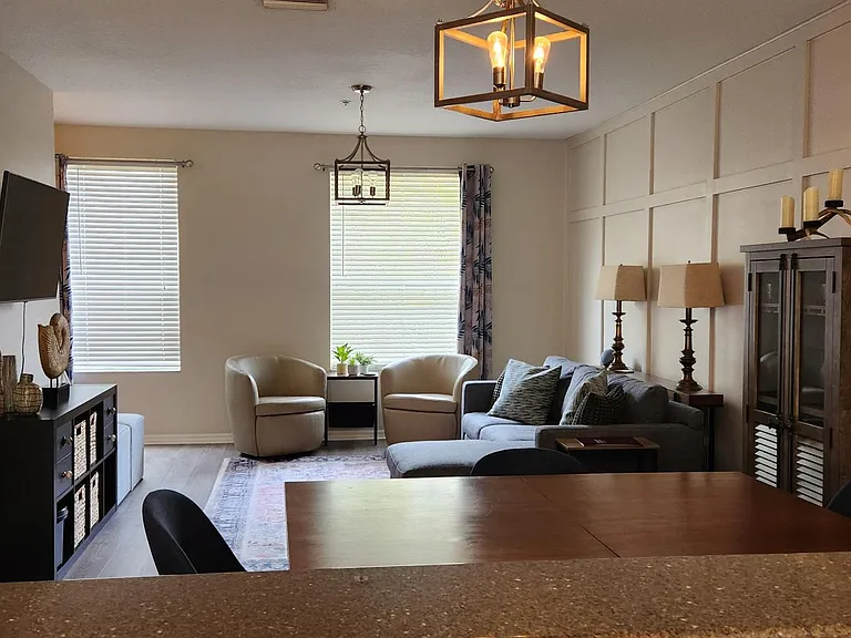 large dining and living room